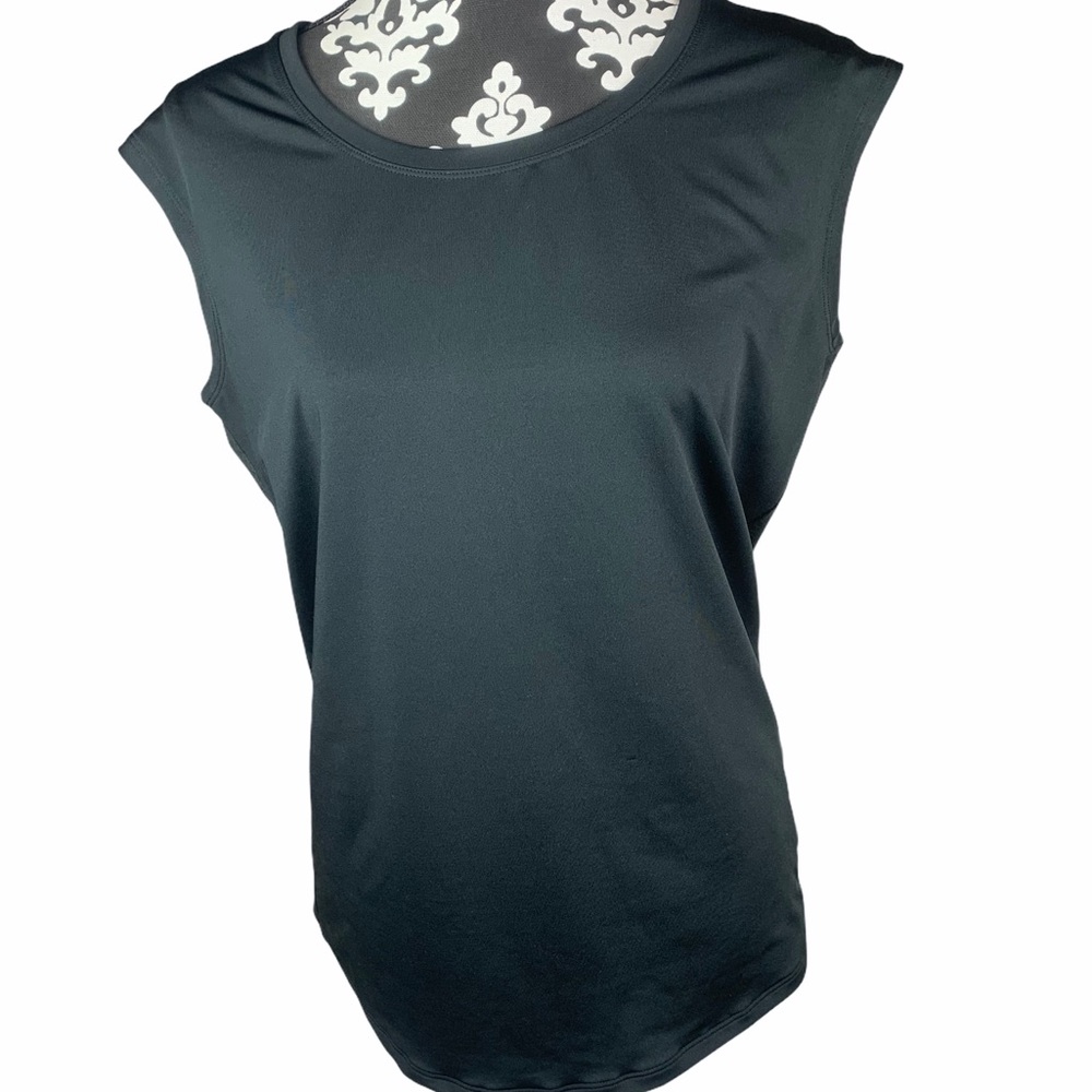 GAIAM Black Back Slit Workout Top